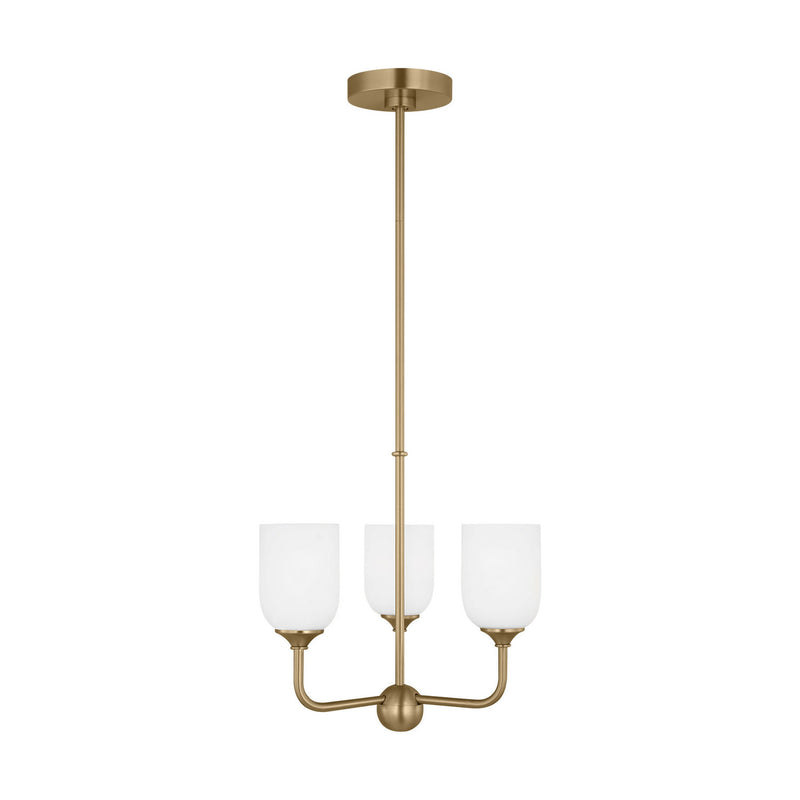 Generation Lighting GLC1073EN3/SB Three Light Chandelier, Satin Bronze