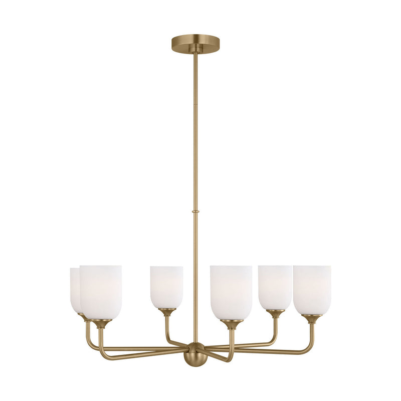 Generation Lighting GLC1096EN3/SB Six Light Chandelier, Satin Bronze
