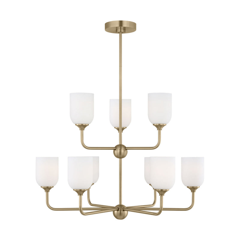 Generation Lighting GLC1109EN3/SB Nine Light Chandelier, Satin Bronze