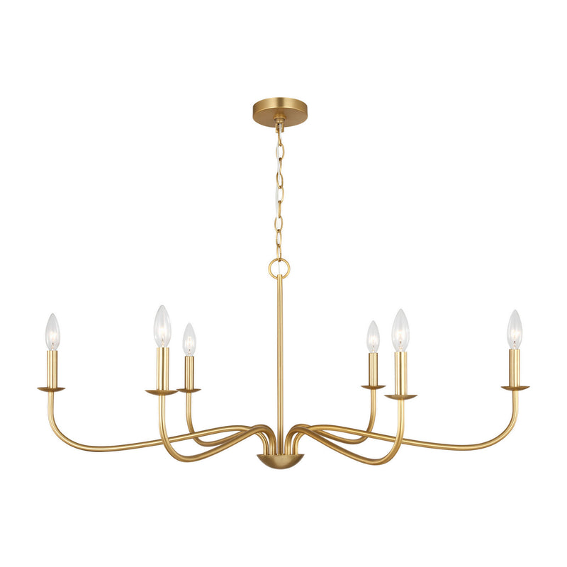 Generation Lighting GLC1196SB Six Light Chandelier, Satin Brass