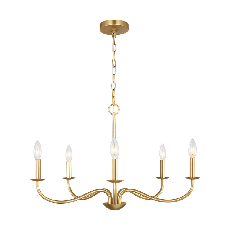 Generation Lighting GLC1205SB Five Light Chandelier, Satin Brass