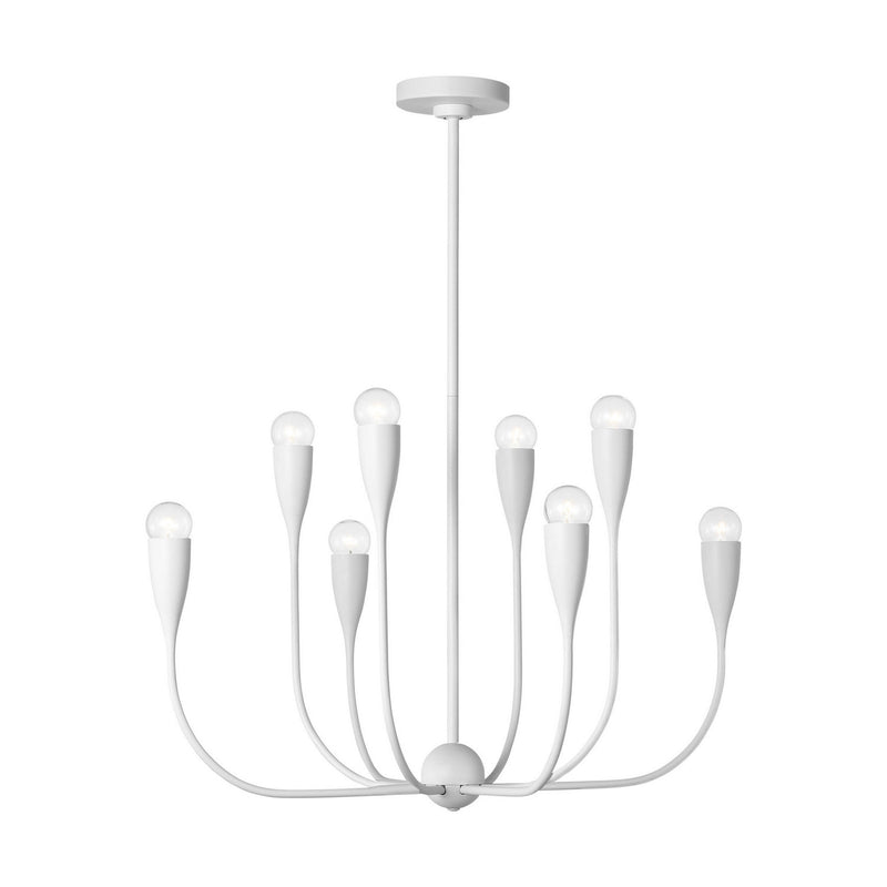 Generation Lighting GLC1218MWT Eight Light Chandelier, Matte White