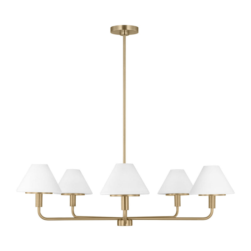 Generation Lighting GLC1235SB Five Light Chandelier, Satin Brass