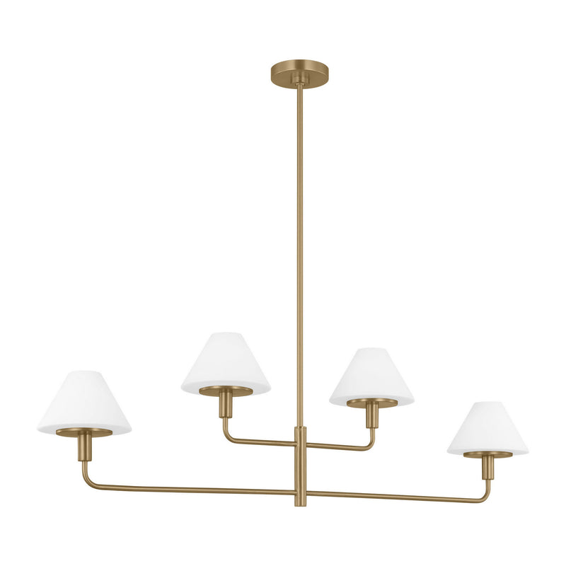 Generation Lighting GLC1244SB Four Light Chandelier, Satin Brass