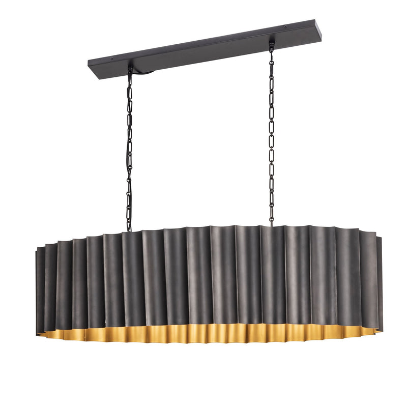 Maxim 39136GMGLD Five Light Linear Pendant, Gunmetal / Gold