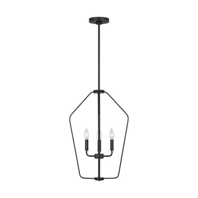 Generation Lighting GLC1264MBK Four Light Chandelier, Midnight Black
