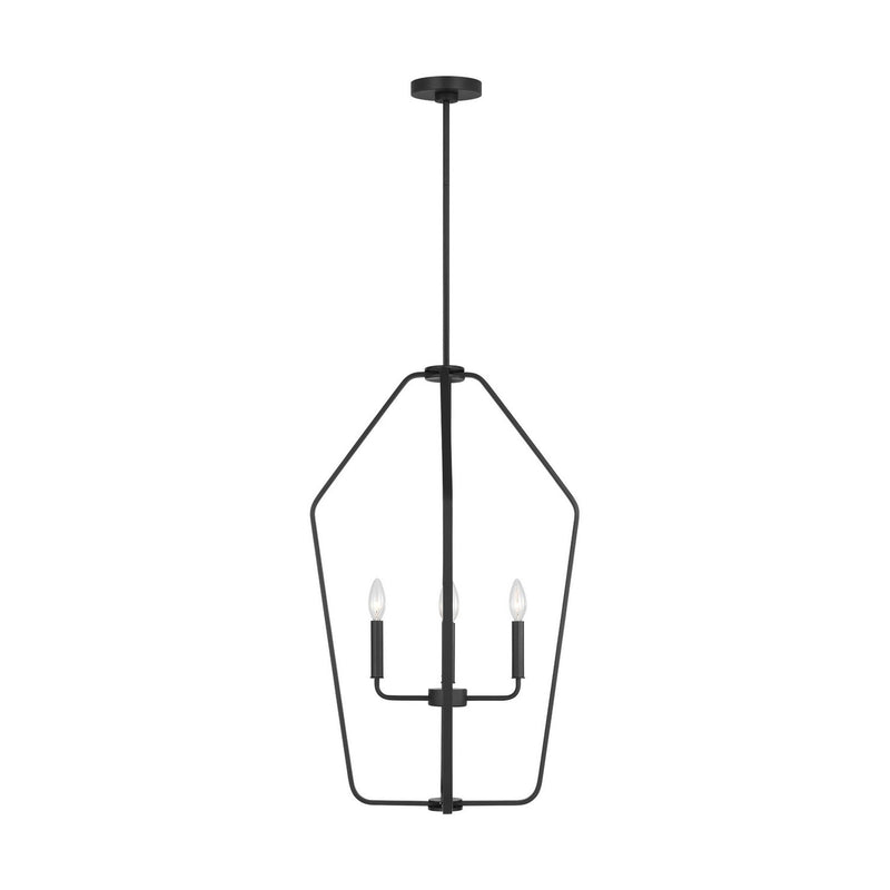 Generation Lighting GLC1274MBK Four Light Chandelier, Midnight Black