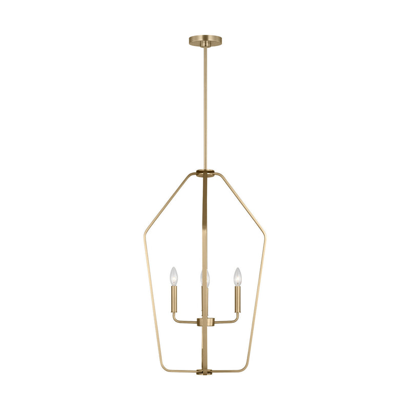 Generation Lighting GLC1274SB Four Light Chandelier, Satin Brass