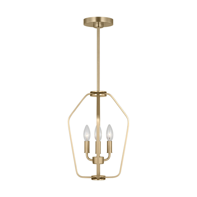 Generation Lighting GLC1283SB Three Light Chandelier, Satin Brass