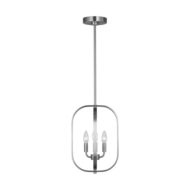 Generation Lighting GLC1293BS Three Light Chandelier, Brushed Nickel