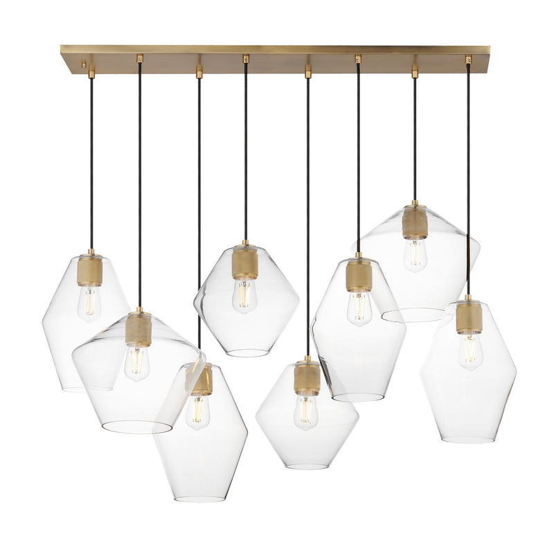 Maxim 21339CLNAB Eight Light Pendant, Natural Aged Brass