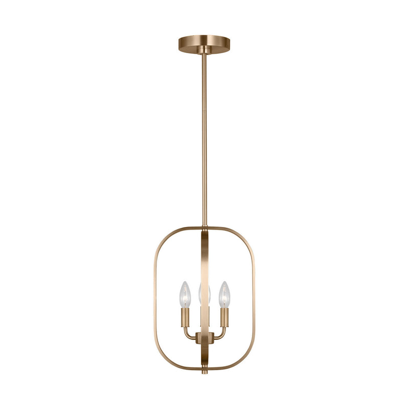 Generation Lighting GLC1293SB Three Light Chandelier, Satin Brass