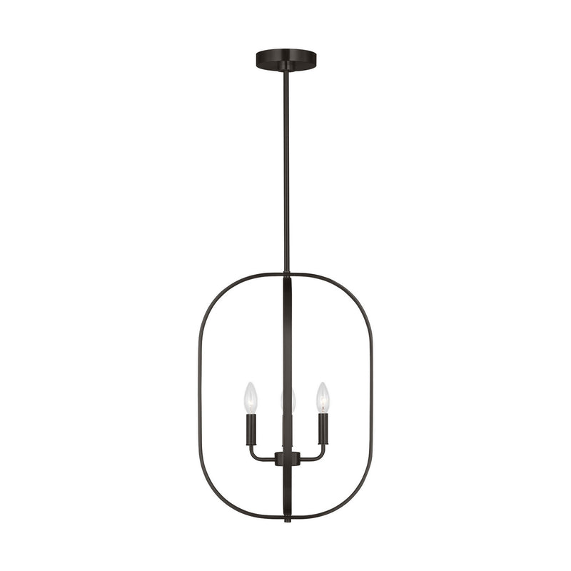 Generation Lighting GLC1304MBK Four Light Chandelier, Midnight Black