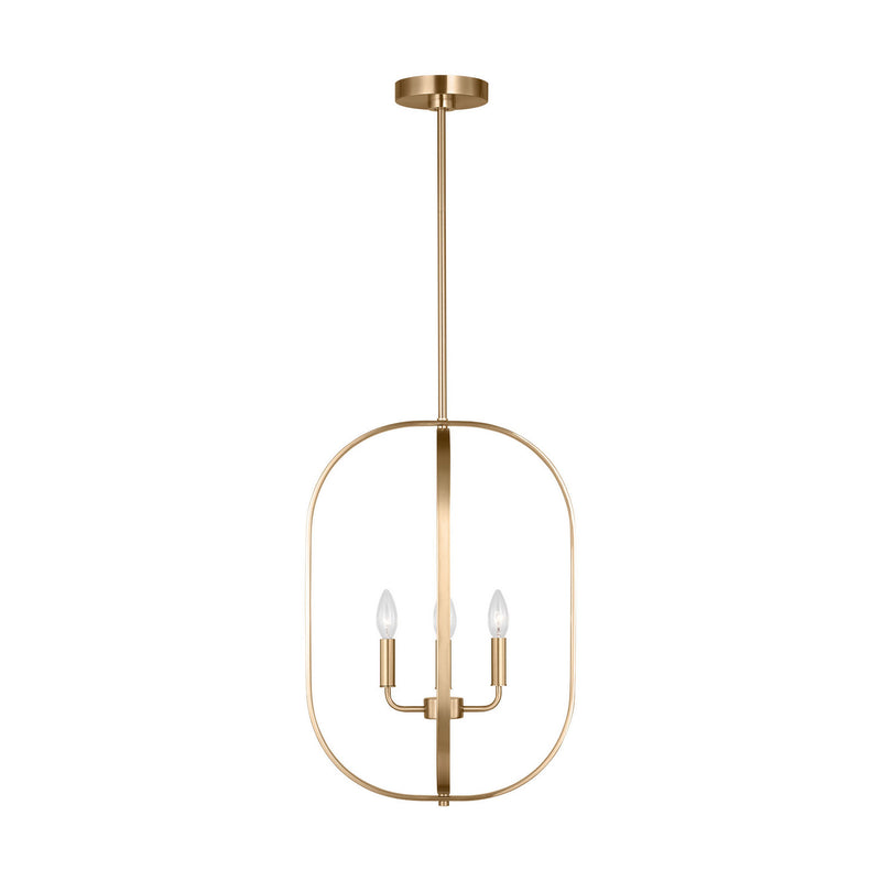Generation Lighting GLC1304SB Four Light Chandelier, Satin Brass