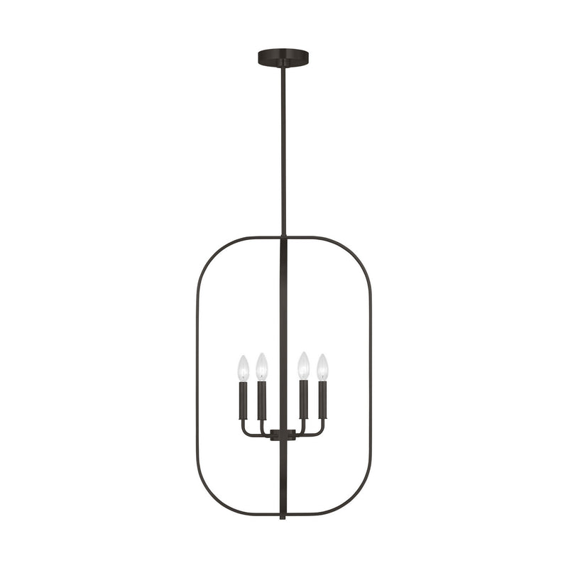 Generation Lighting GLC1316MBK Six Light Chandelier, Midnight Black