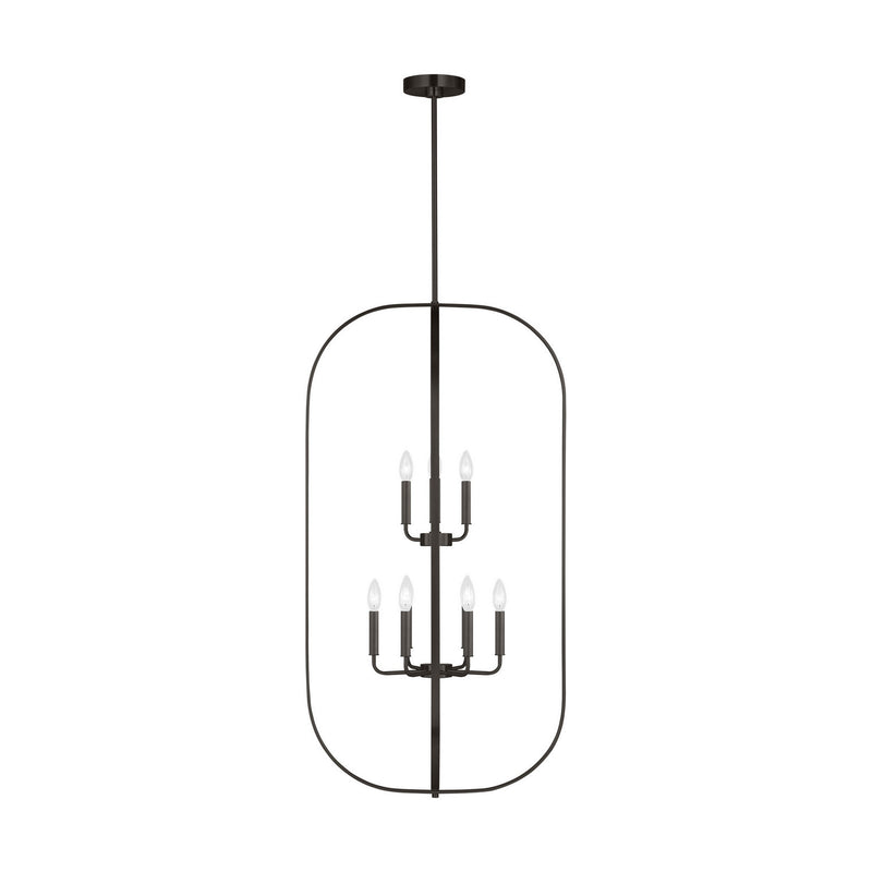 Generation Lighting GLC1329MBK Nine Light Chandelier, Midnight Black