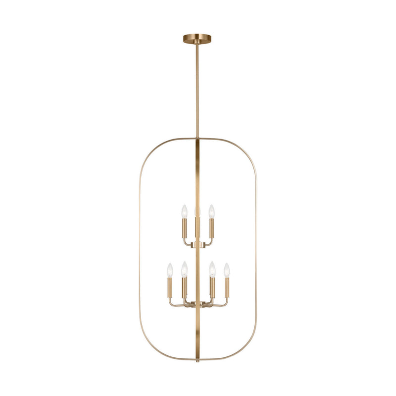 Generation Lighting GLC1329SB Nine Light Chandelier, Satin Brass