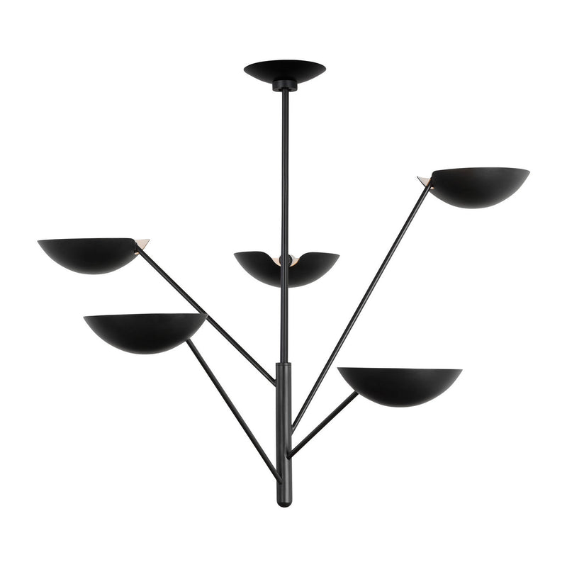 Visual Comfort Studio EC1285AI Five Light Chandelier, Aged Iron