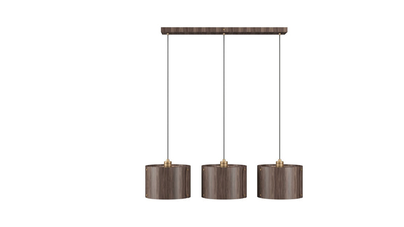Accord Lighting 1542.18 Three Light Pendant, American Walnut