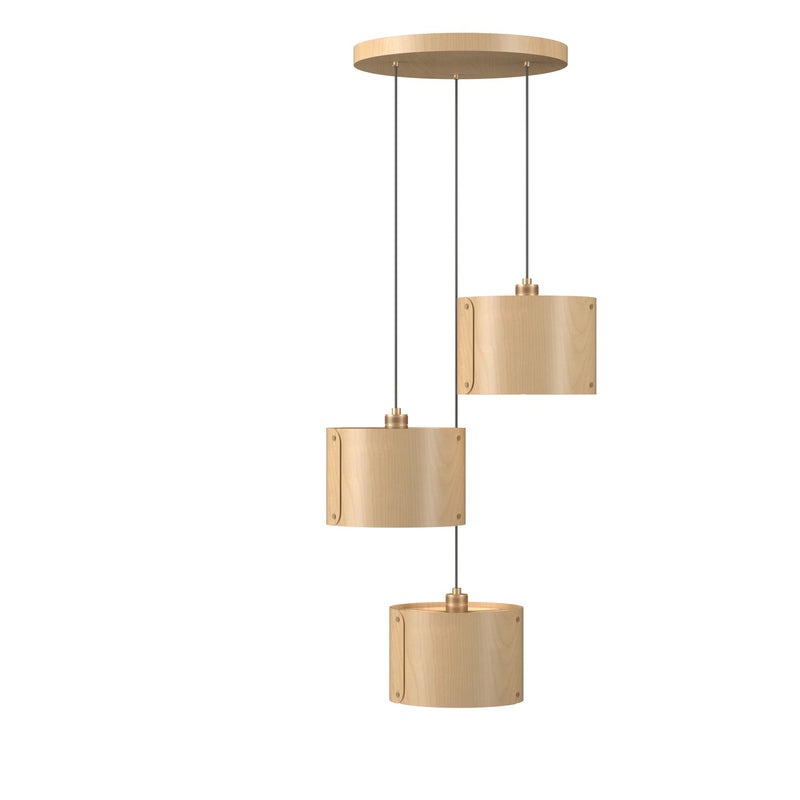 Accord Lighting 1543.34 Three Light Pendant, Maple