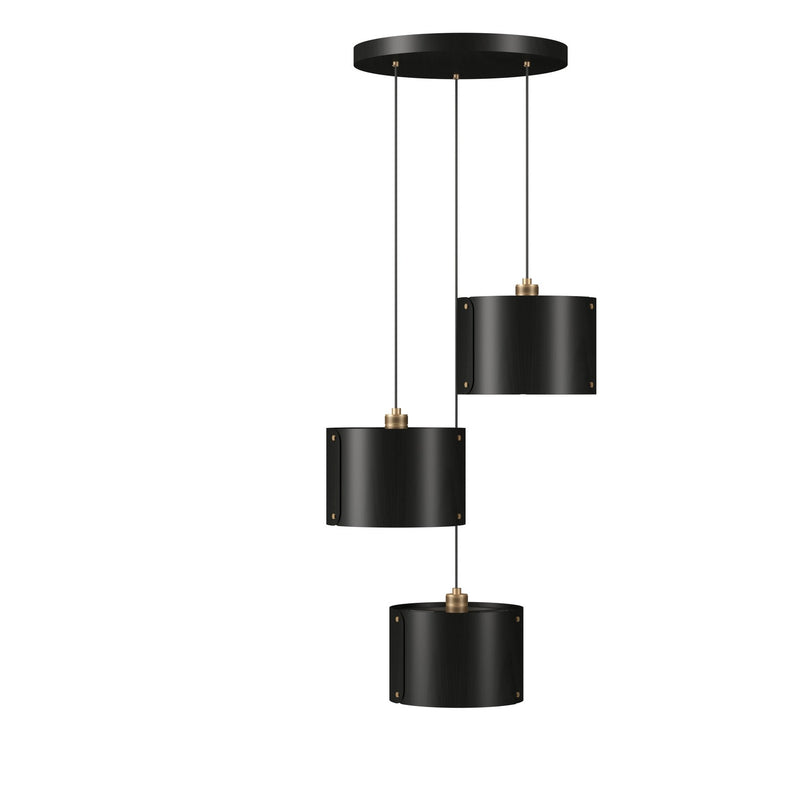 Accord Lighting 1543.44 Three Light Pendant, Charcoal