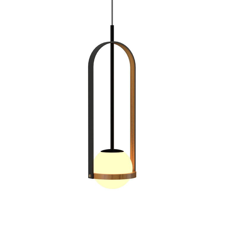 Accord Lighting 1545.12 One Light Pendant, Teak