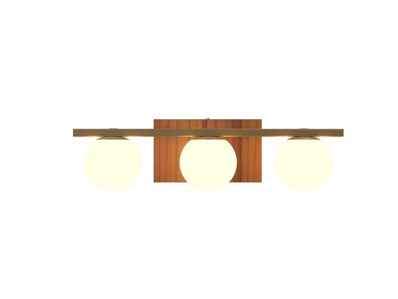 Accord Lighting 4207.12 Three Light Wall Lamp, Teak