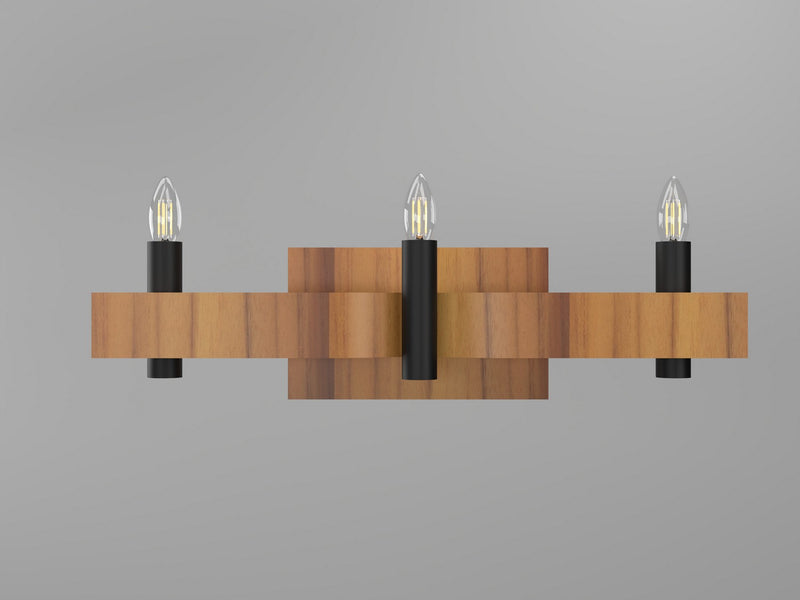 Accord Lighting 4212.12 Three Light Wall Lamp, Teak
