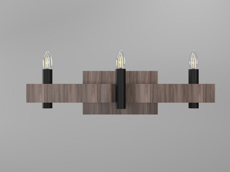 Accord Lighting 4212.18 Three Light Wall Lamp, American Walnut