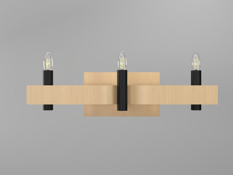 Accord Lighting 4212.34 Three Light Wall Lamp, Maple