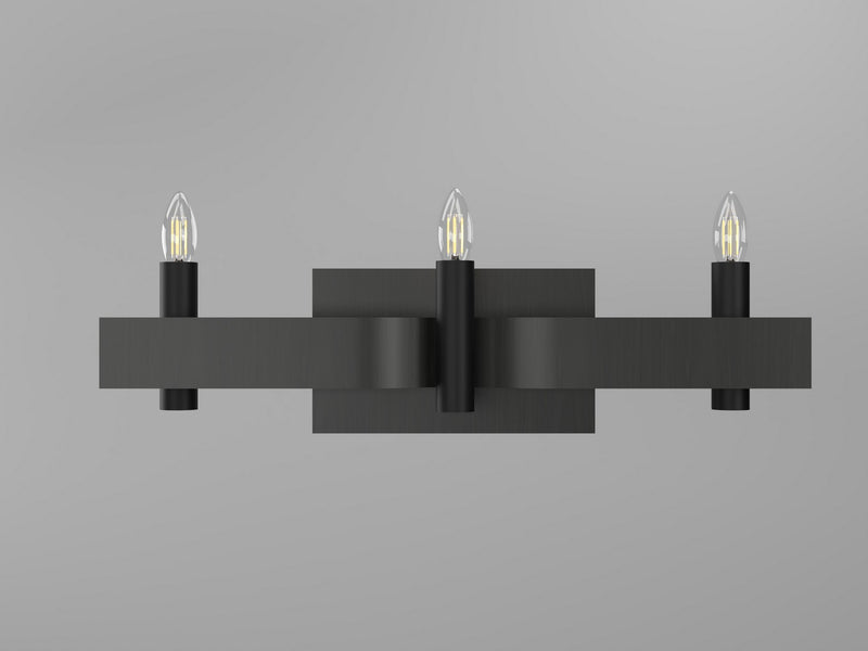 Accord Lighting 4212.44 Three Light Wall Lamp, Charcoal