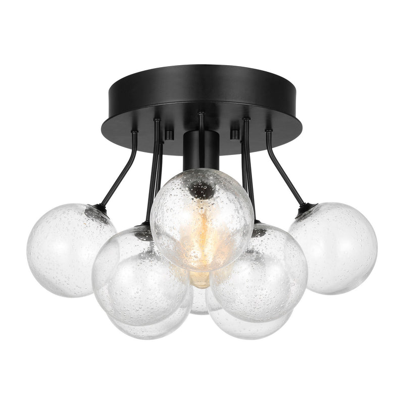 Visual Comfort Studio 7714301-112 One Light Semi-Flush Mount, Midnight Black