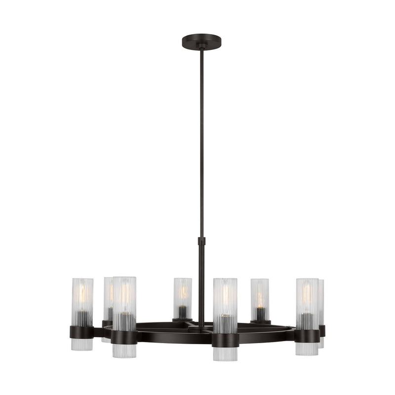 Visual Comfort Studio CC1378AI Eight Light Chandelier, Aged Iron