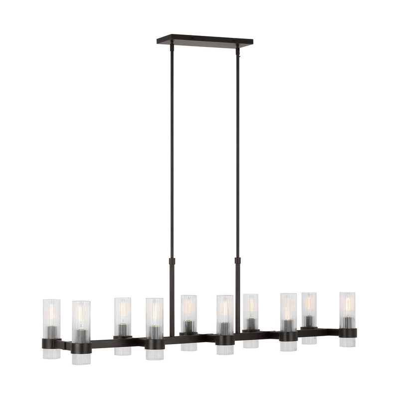 Visual Comfort Studio CC13810AI Ten Light Chandelier, Aged Iron