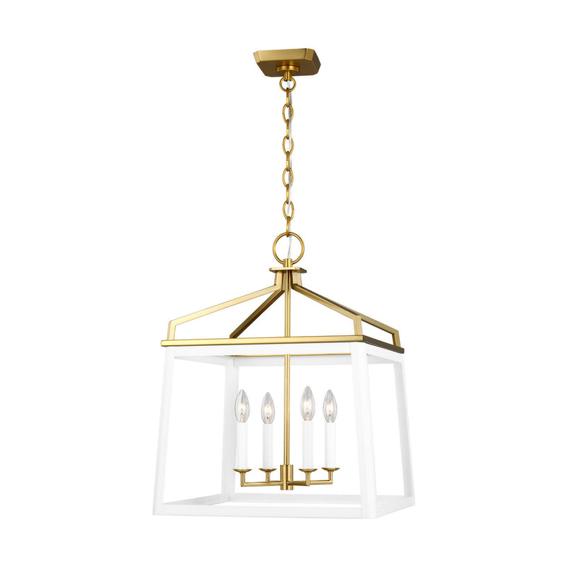 Visual Comfort Studio CC1554MWTBBS Four Light Lantern, Matte White