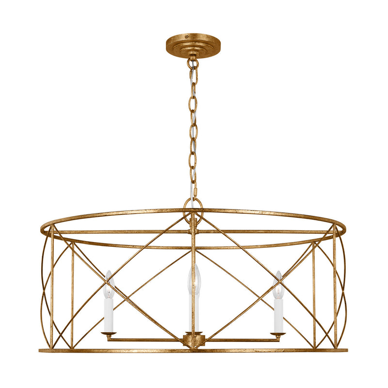Visual Comfort Studio CC1624ADB Four Light Chandelier, Antique Gild