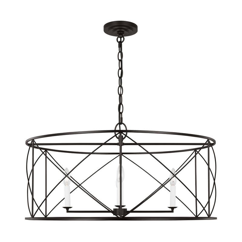 Visual Comfort Studio CC1624AI Four Light Chandelier, Aged Iron