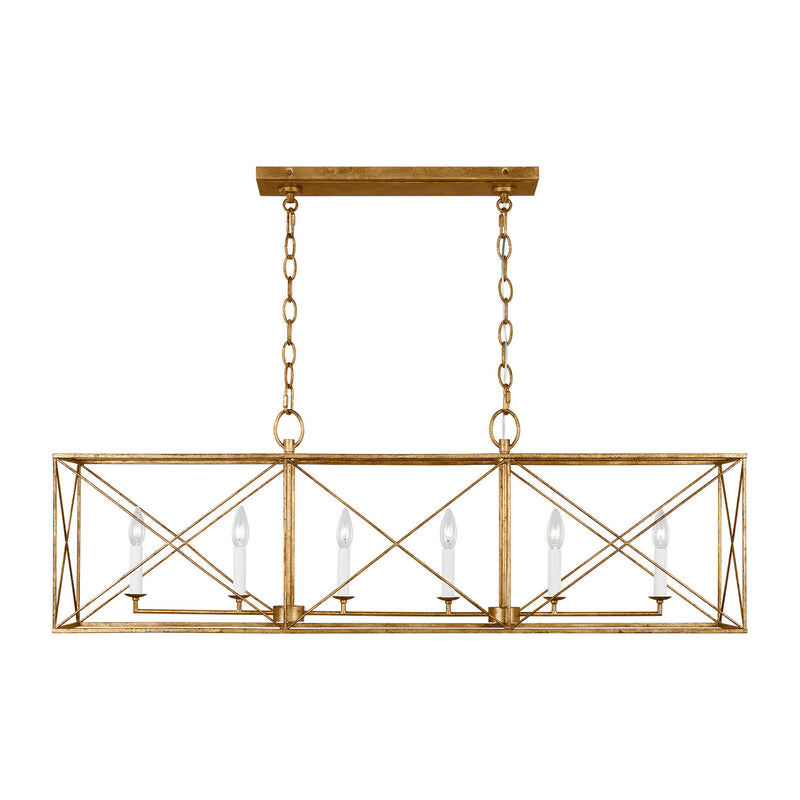 Visual Comfort Studio CC1646ADB Six Light Chandelier, Antique Gild