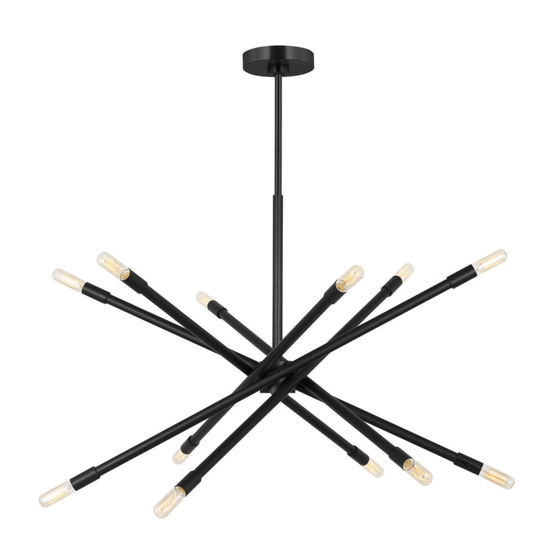 Visual Comfort Studio CC16612MBK 12 Light Chandelier, Midnight Black