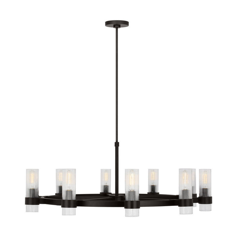 Visual Comfort Studio CC16810AI Eight Light Chandelier, Aged Iron
