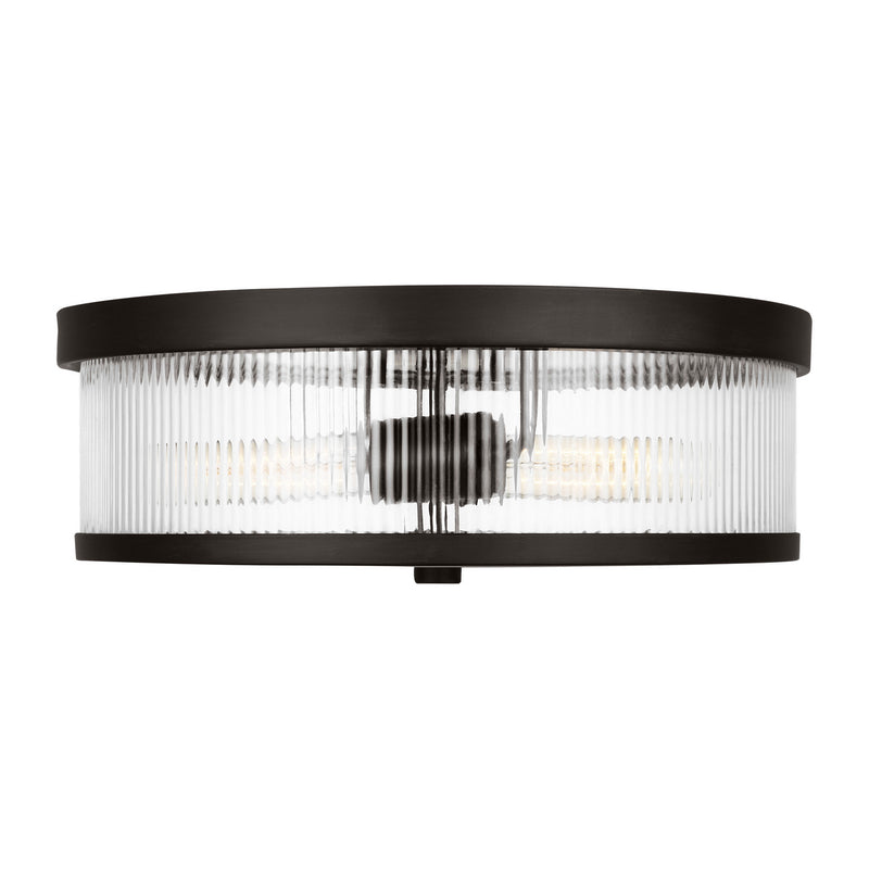 Visual Comfort Studio CF1052AI Two Light Flush Mount, Aged Iron
