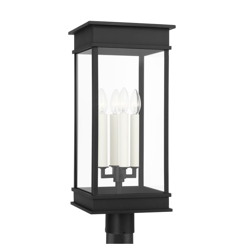 Visual Comfort Studio CO1524TXB Four Light Outdoor Post Lantern, Textured Black