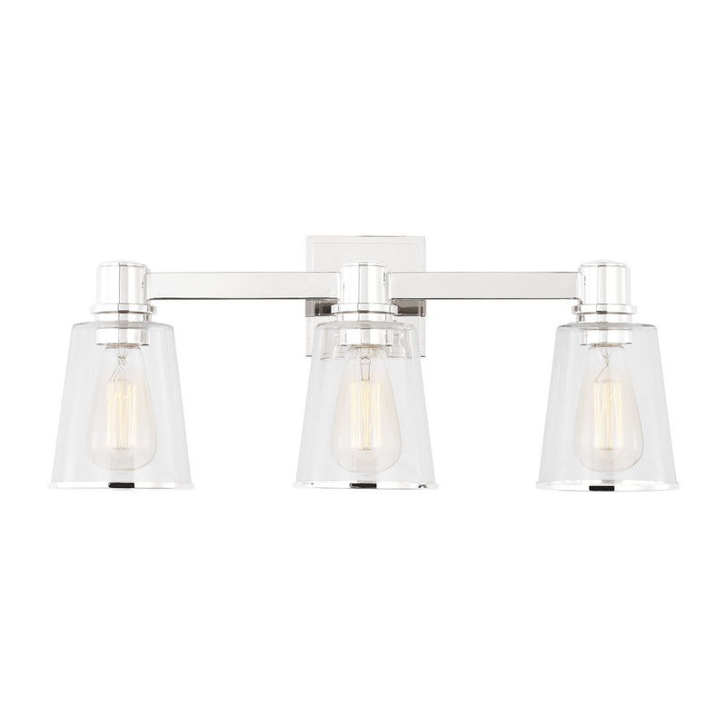 Visual Comfort Studio CV1033PN Three Light Bath Vanity, Polished Nickel