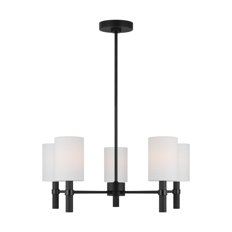 Visual Comfort Studio DJC1135MBK Five Light Chandelier, Midnight Black