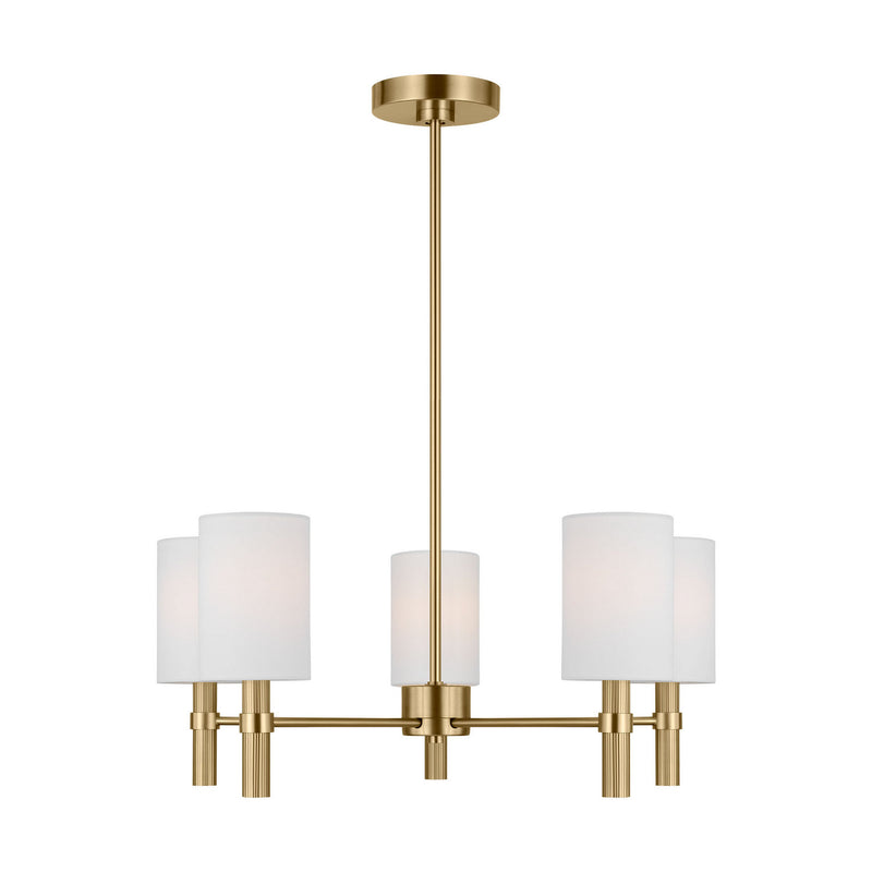 Visual Comfort Studio DJC1135SB Five Light Chandelier, Satin Brass