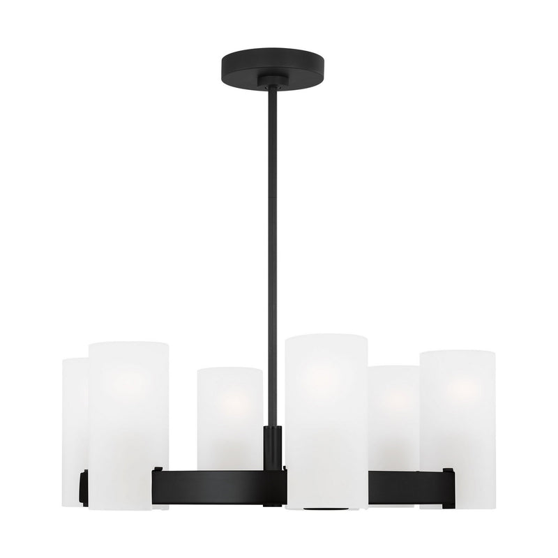 Visual Comfort Studio DJC1156MBK Six Light Chandelier, Midnight Black