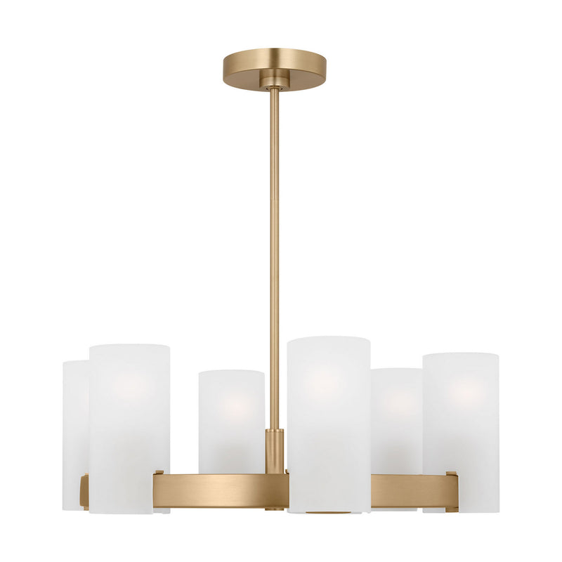 Visual Comfort Studio DJC1156SB Six Light Chandelier, Satin Brass
