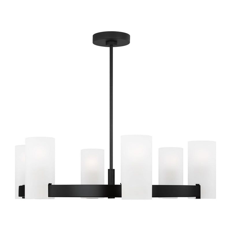 Visual Comfort Studio DJC1166MBK Six Light Chandelier, Midnight Black