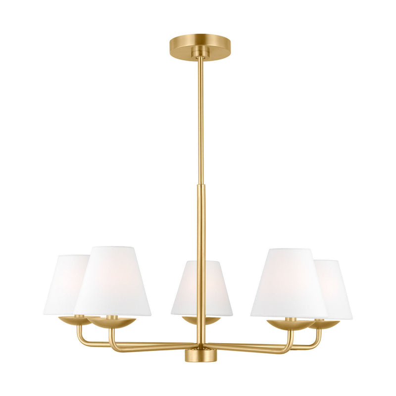 Visual Comfort Studio DJC1175SB Five Light Chandelier, Satin Brass