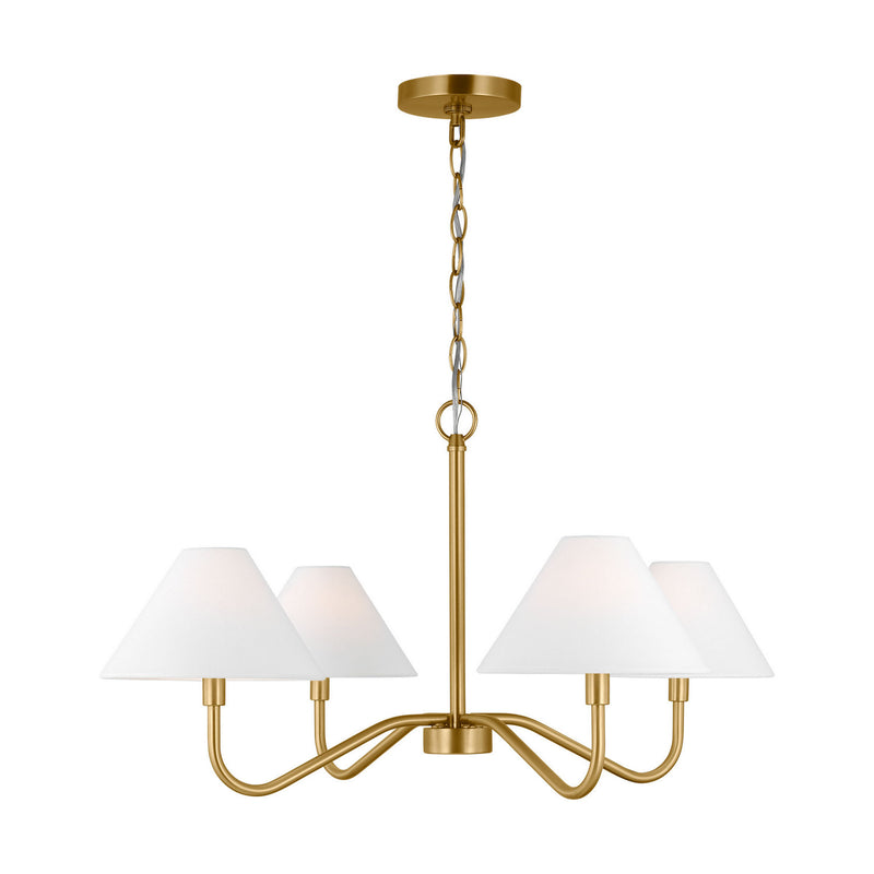 Visual Comfort Studio DJC1194SB Four Light Chandelier, Satin Brass
